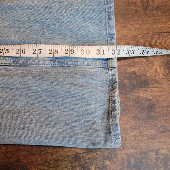 Helix Jeans Mens 34x32 Loose Straight N56 Ripped Medium Light Wash Cotton Denim - Picture 9 of 10